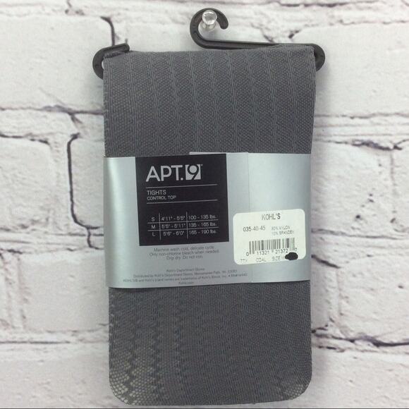 Apt. 9 Control Top Gray Tights Textured Pattern Light Academia Various Sizes NWT - Picture 4 of 6